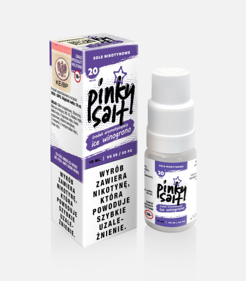 Liquid Pinky Vape Salt - 10ml Ice Winogrono 20mg | E-LIQ