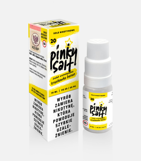 Liquid Pinky Vape Salt - 10ml Truskawka Banan 20mg | E-LIQ