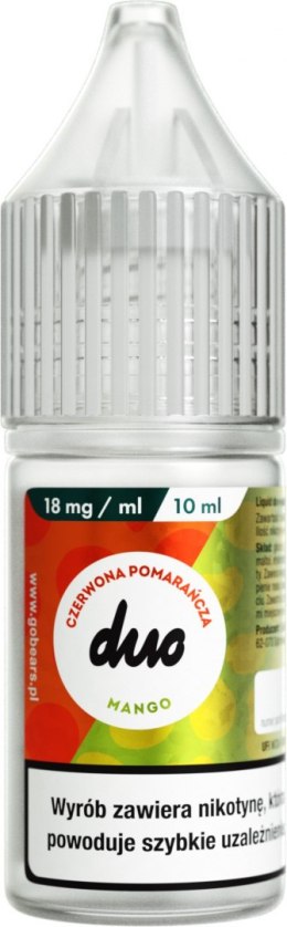 Liquid Duo Nicotine 10ml - Czerwona Pomarańcz Mango 18mg 