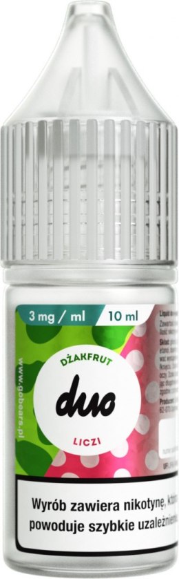 Liquid Duo Nicotine 10ml - Dżakfrut Liczi 3mg 