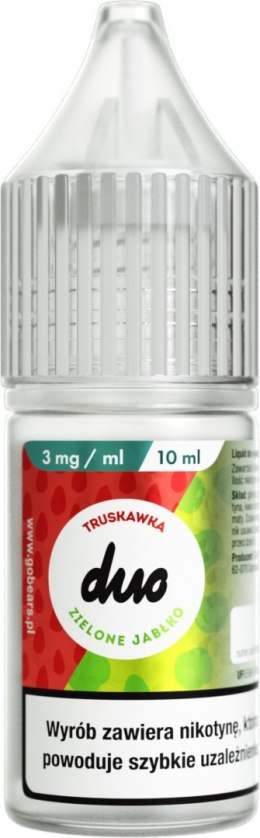 Liquid Duo Nicotine 10ml - Truskawka Zielone Jabłko 3mg | E-LIQ