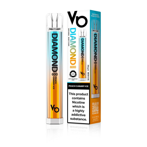 Vapes Bars Diamond 600 - Peach Canary Ice | E-LIQ