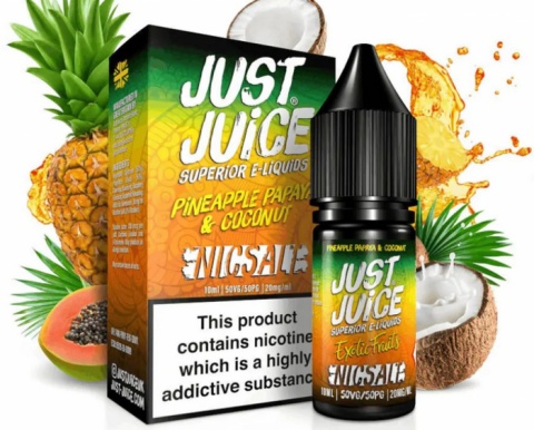 Liquid Just Juice Salt 10ml - Exotic Fruits Pineapple Papaya Coconut 20mg | E-LIQ