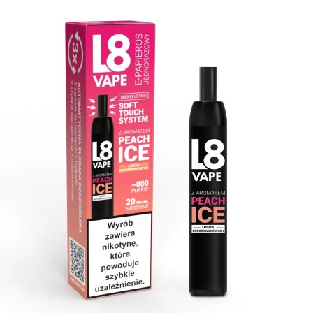 L8 Vape 800puff 20mg - Peach Ice | E-LIQ